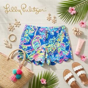 Lilly Pulitzer Magnolia Scalloped Shorts | Toucan Play | Size 00